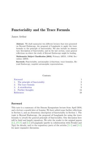Functoriality and the Trace Formula