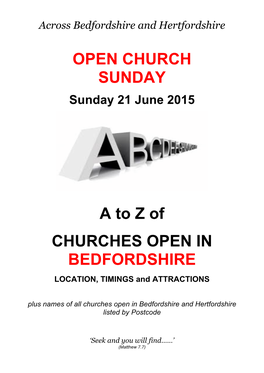 Open Church Sunday