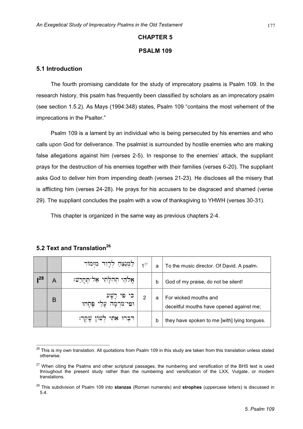 A Study of Imprecatory Psalms in the Old Testament