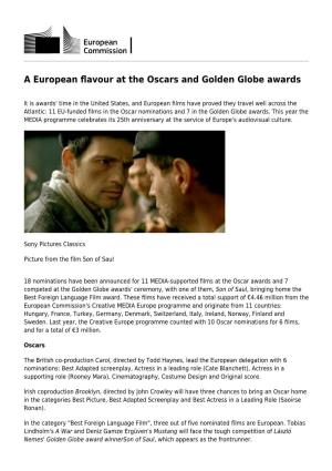 A European Flavour at the Oscars and Golden Globe Awards