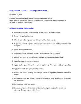 Fuselage Construction