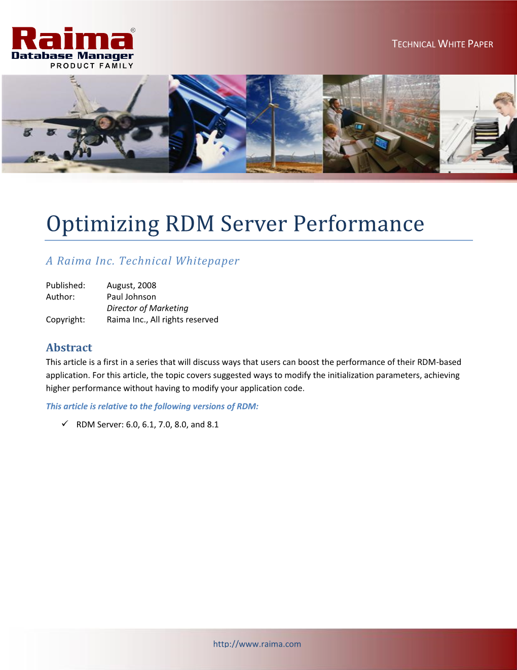 Optimizing RDM Server Performance