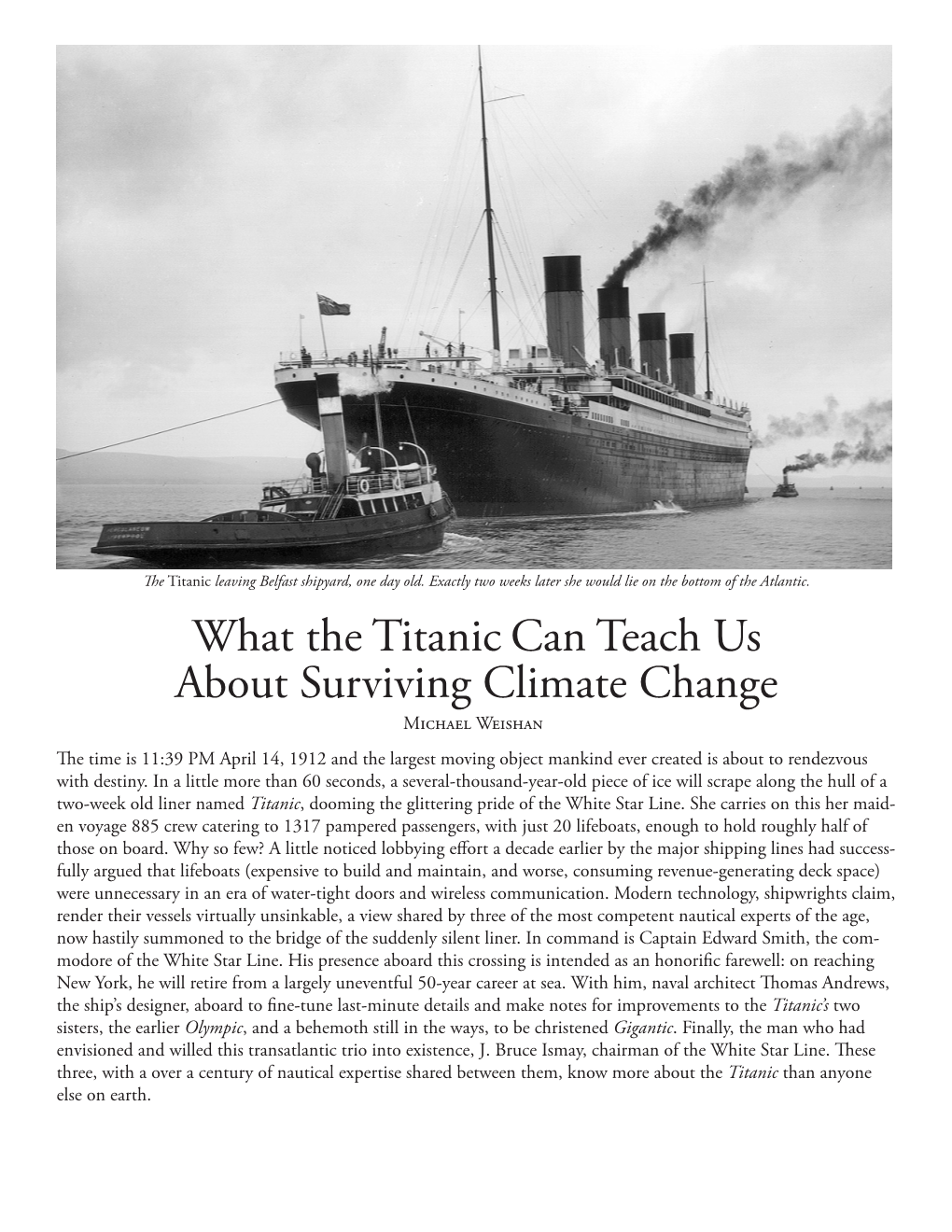 What the Titanic Can Teach Us About Surviving Climate Change