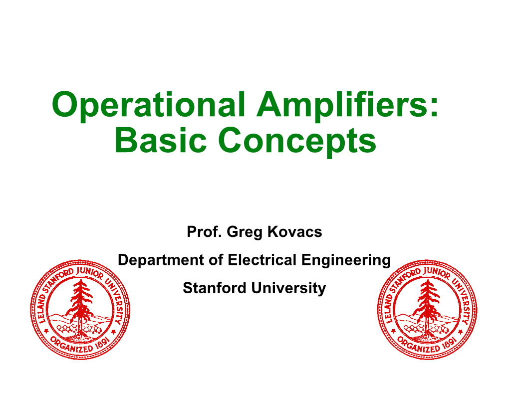 Operational Amplifiers: Basic Concepts