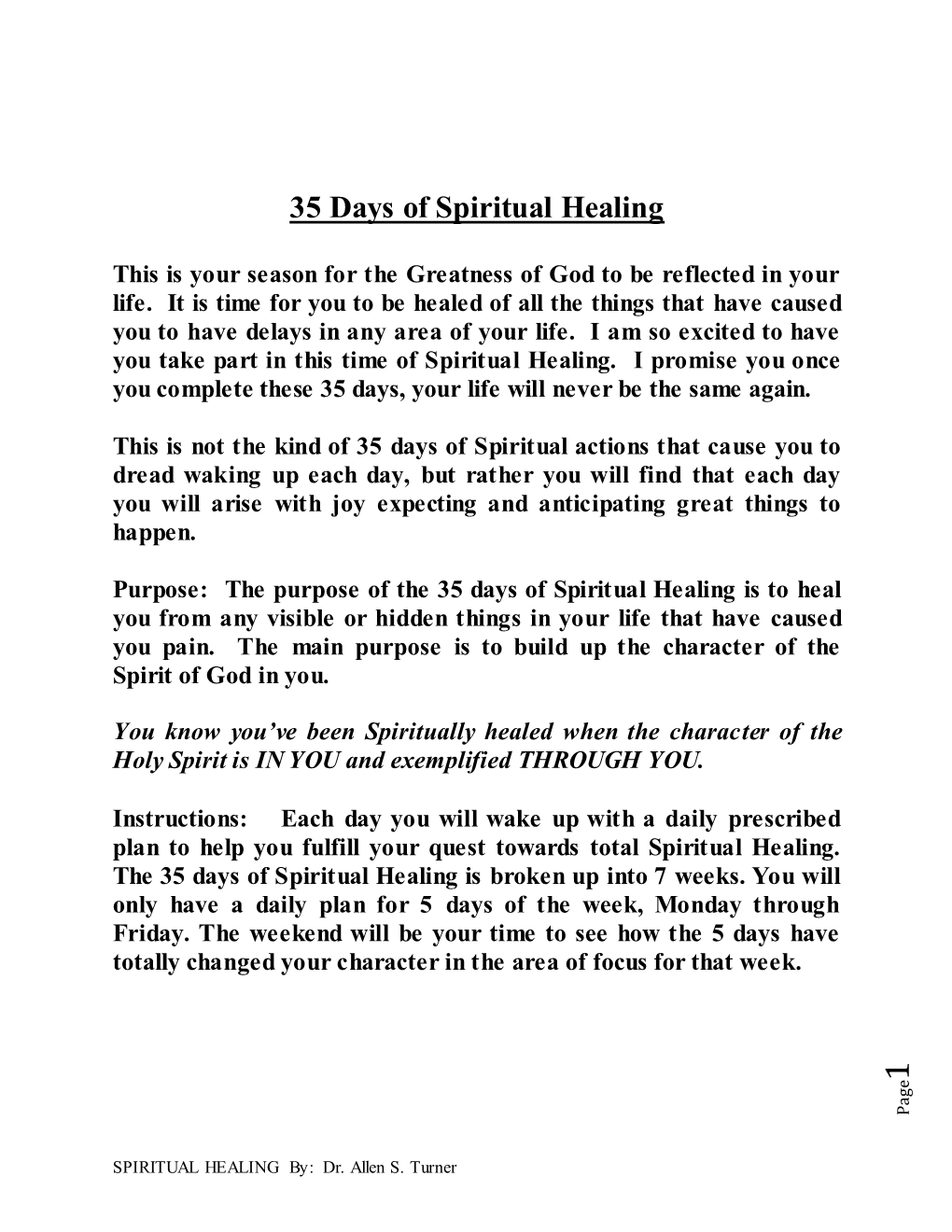 35 Days of Spiritual Healing