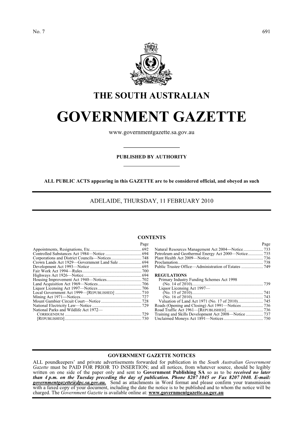 Government Gazette