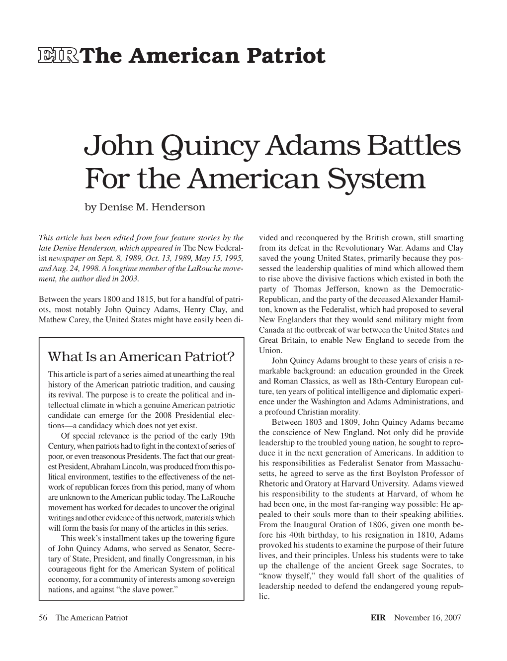 John Quincy Adams Battles for the American System by Denise M