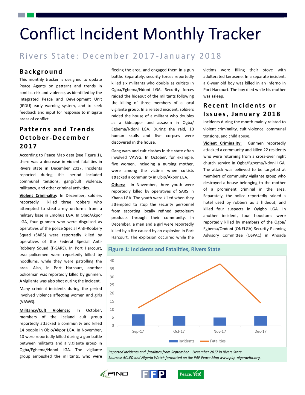Conflict Incident Monthly Tracker Rivers State: December 2017 -January 2018
