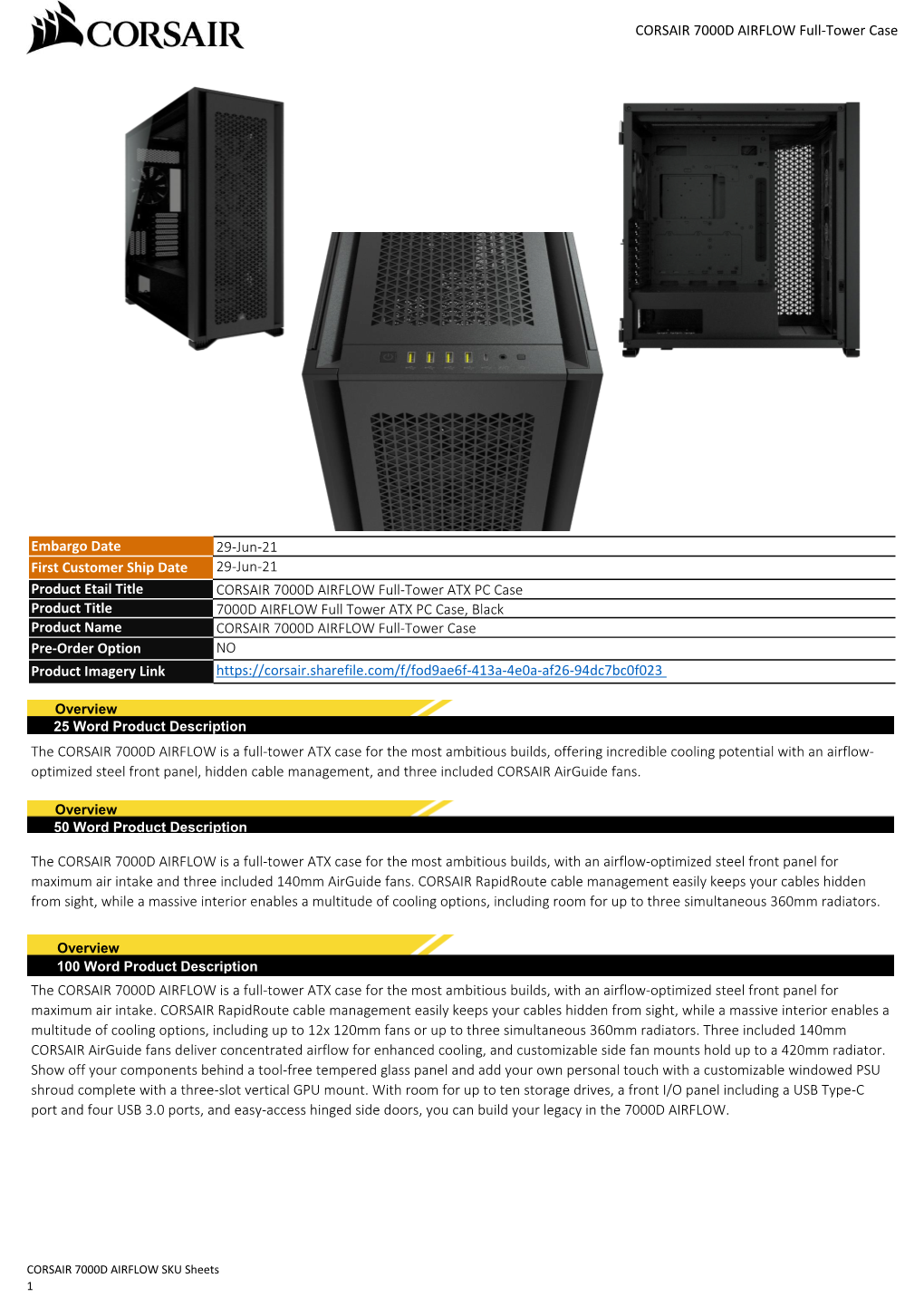 CORSAIR 7000D AIRFLOW Full-Tower Case