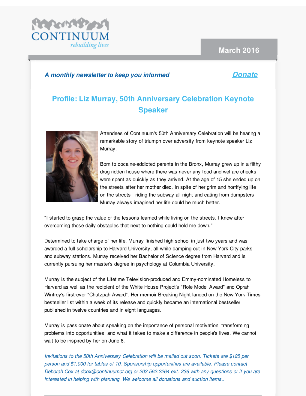 Keynote Speaker Liz Murray