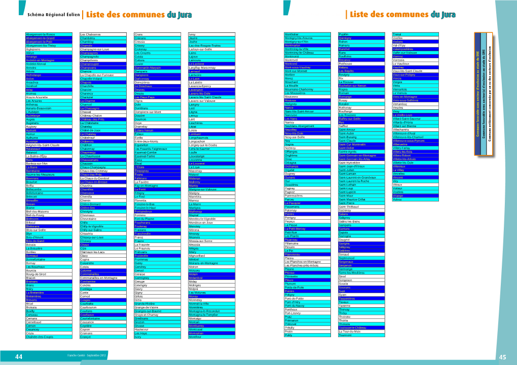 Jura Schéma Régional Eolien | Liste Des Communes Du Jura