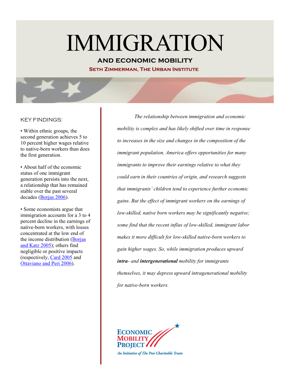 IMMIGRATION and Economic Mobility