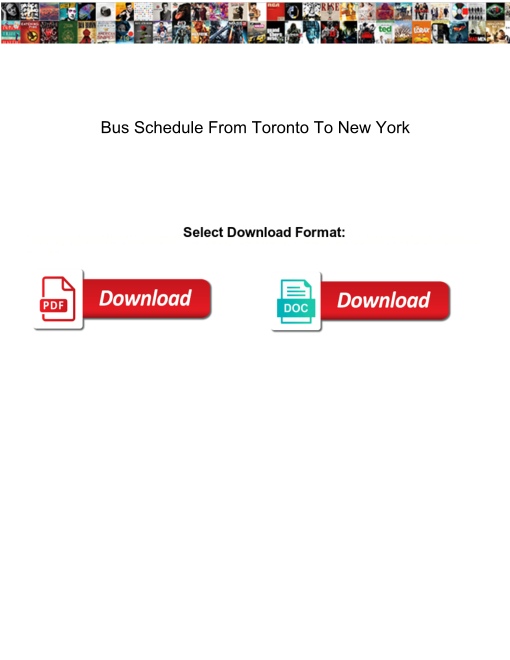 Bus Schedule from Toronto to New York