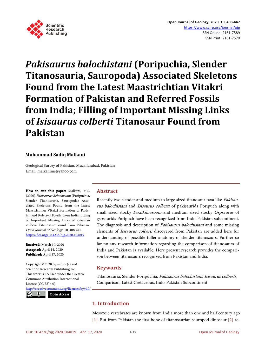 Pakisaurus Balochistani