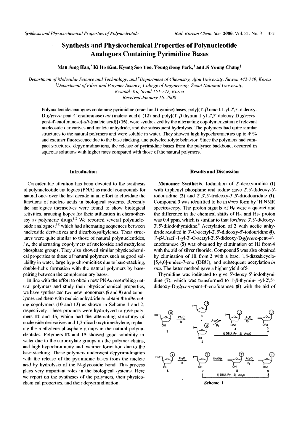 Synthesis and Physicochemical Properties of Polynucleotide Analogues Containing Pyrimidine Bases