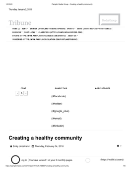 Creating a Healthy Community