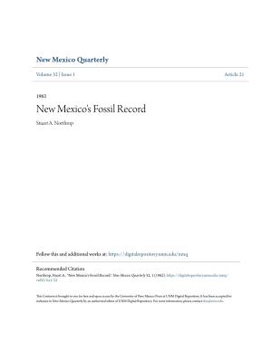 New Mexico's Fossil Record Stuart A