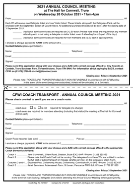 2021 Annual Council Meeting Cfwi Coach Transport