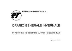 2019-2020 Orario Invernale Generale 2ªver
