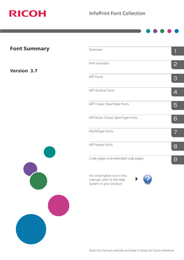 Font Summary Overview 1
