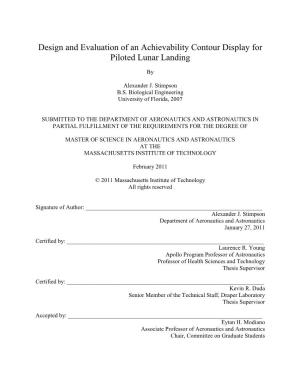 Design and Evaluation of an Achievability Contour Display for Piloted Lunar Landing