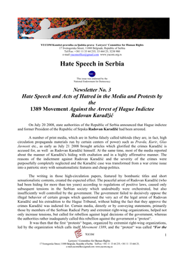 Hate Speech in Serbia
