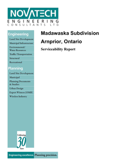 Madawaska Subdivision Arnprior, Ontario Serviceability Report