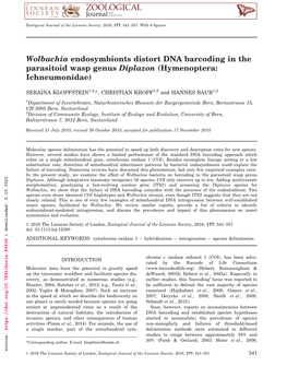 Wolbachia Endosymbionts Distort DNA Barcoding in The