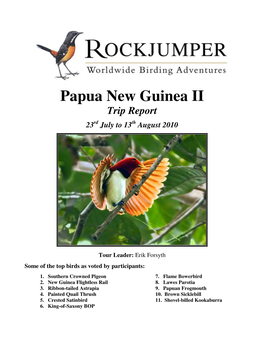 Papua New Guinea II Trip Report