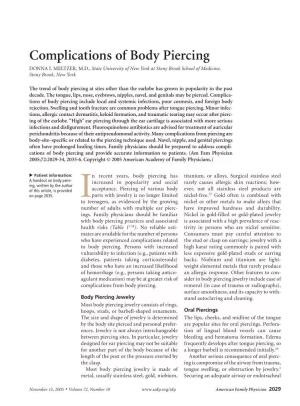 Complications of Body Piercing DONNA I