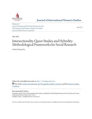 Intersectionality Queer Studies and Hybridity: Methodological Frameworks for Social Research Aristea Fotopoulou