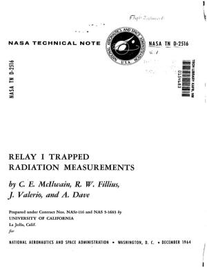 Relay I Trapped Radiation Measurements