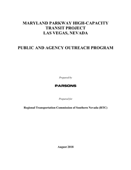 Maryland Parkway Public Outreach Program