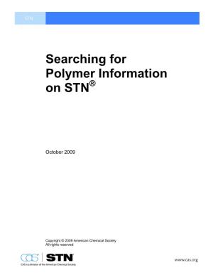 Searching for Polymer Information on STN®