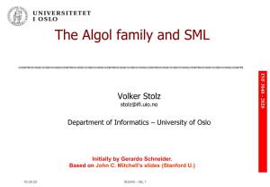 The Algol Family And