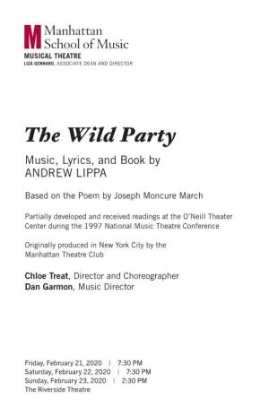 The Wild Party Music, Lyrics, and Book by ANDREW LIPPA
