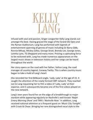 Infused with Soul and Passion, Singer-Songwriter Kelly Lang Stands out Amongst the Best