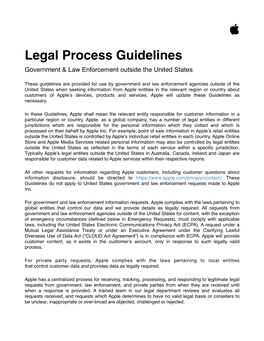 Legal Process Guidelines Government & Law Enforcement Outside the United States