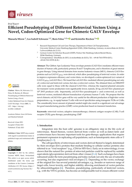 Efficient Pseudotyping of Different Retroviral Vectors Using a Novel