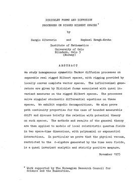 Dirichlet Forms and Diffusion Processes on Rigged Hilbert Spaces*