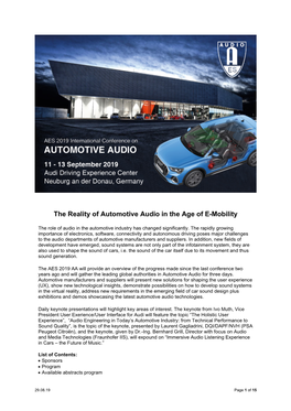 The Reality of Automotive Audio in the Age of E-Mobility