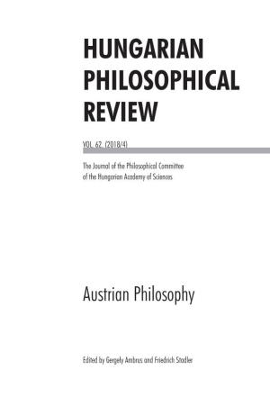 Hungarian Philosophical Review