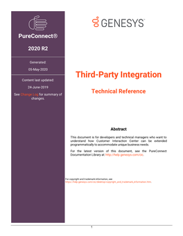 Third-Party Integration Technical Reference Describes Development Aids That Make Third-Party Integration Possible