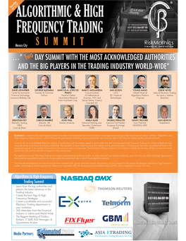 International Algorithmic and High Frequency Trading Summit