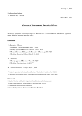 Changes of Directors and Executive Officers (PDF 220KB)