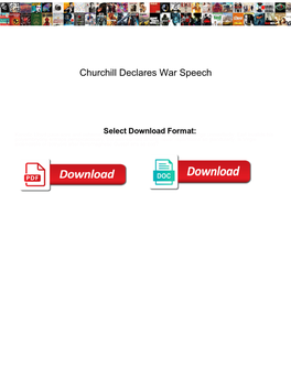 Churchill Declares War Speech