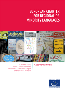 EUROPEAN CHARTER for REGIONAL OR MINORITY LANGUAGES Prems 132319 Prems
