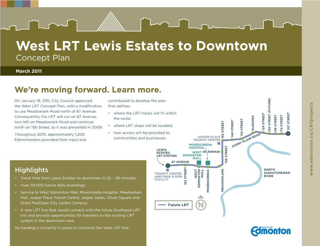 West LRT Lewis Estates to Downtown Concept Plan