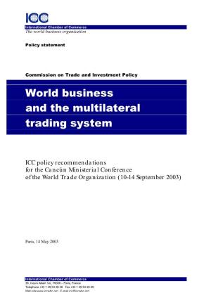 World Business and the Multilateral Trading System