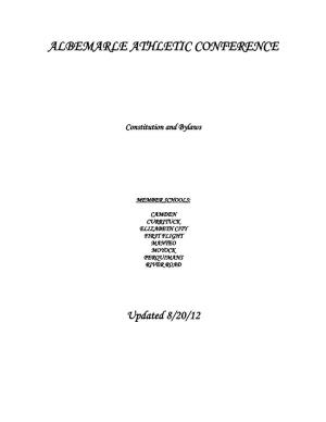 ALBEMARLE ATHLETIC CONFERENCE Constitution and Bylaws
